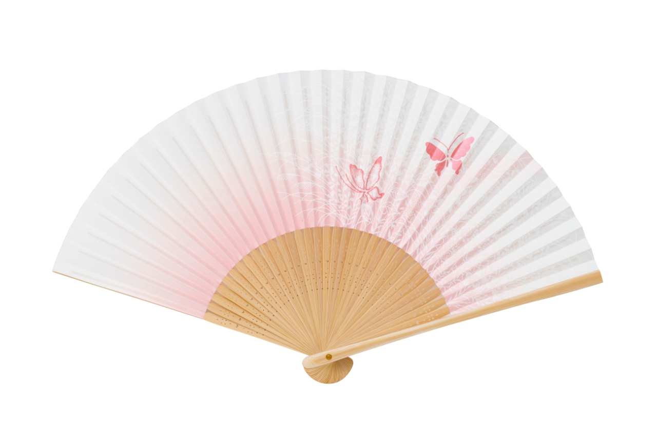 853 舞扇 5本セット 薄紫 金縁 さすっ 煤竹 無地